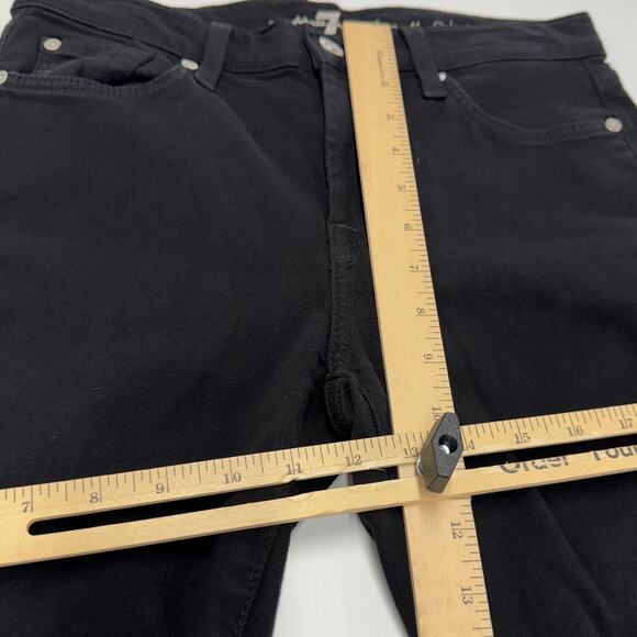 7 For‎ All Mankind Jeans Womens 27 Black Mid Rise The Skinny Denim Cotton Blend - Picture 8 of 9